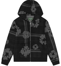 Denim Tears Plaid Cotton Wreath Zip Hoodie Black