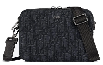 Dior Oblique Jacquard Shoulder Bag Black
