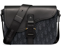 Dior Medium Saddle Messenger Bag With Flap Black