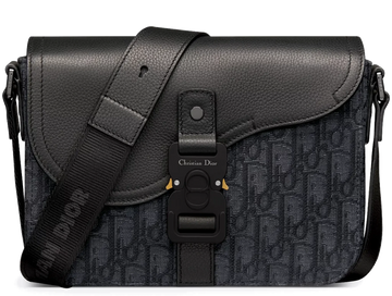 Dior Medium Saddle Messenger Bag With Flap Black