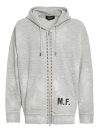 Dsquared2 Studded Hoodie Light Grey