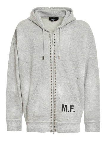 Dsquared2 Studded Hoodie Light Grey