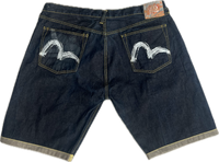 Evisu Big Logo Pocket Flowers Shorts Denim
