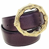 Gucci Tom Ford Bamboo Leather Belt Metalic Purple