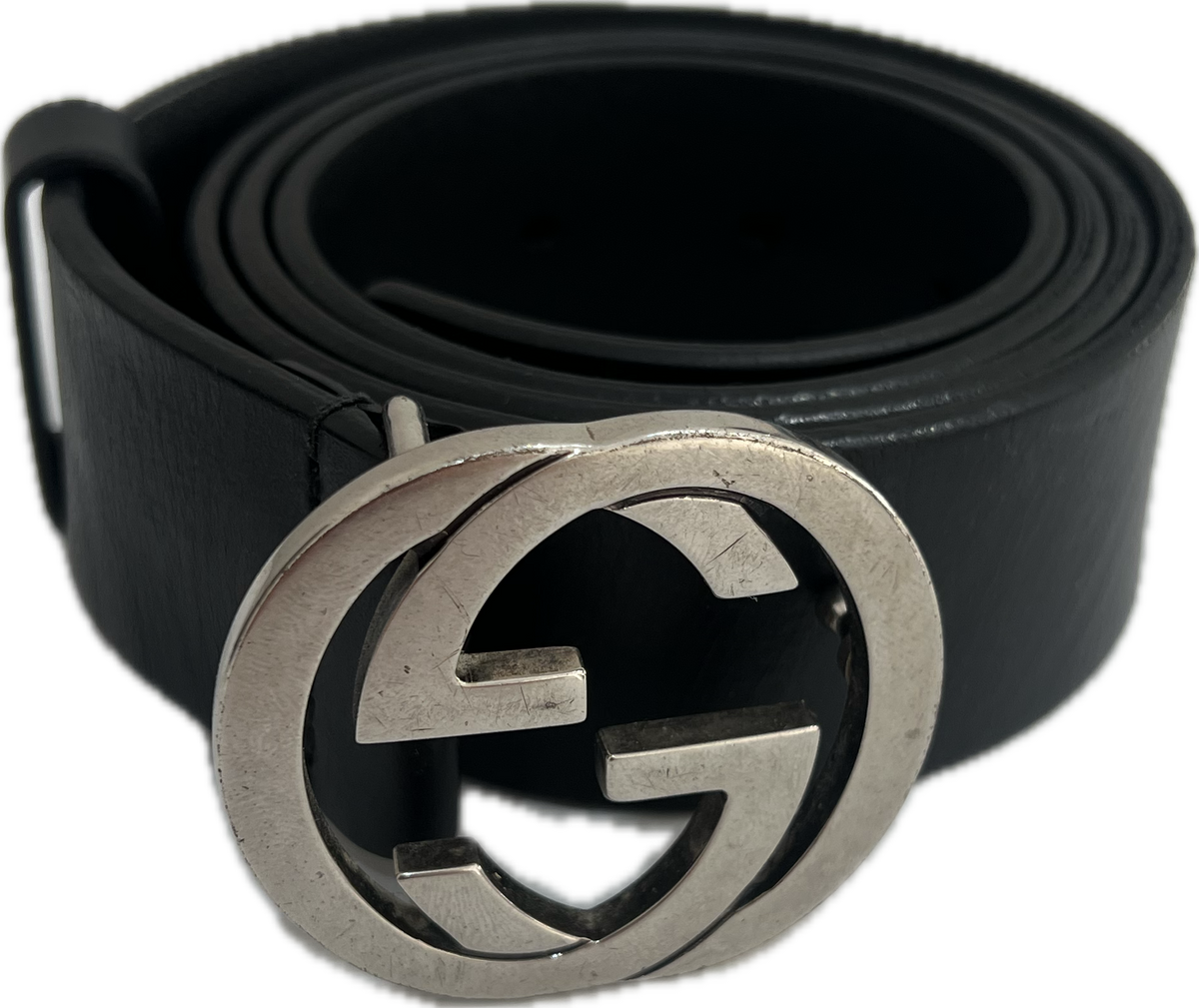 Gucci Interlocking GG Leather Belt Black