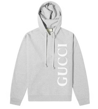 Gucci Large Gucci Logo Popover Hoodie Grey