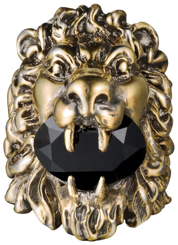 Gucci Lion Head King Ring With Crystal 'Aged Gold/Black'