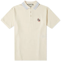 Gucci Cat Logo Embroidered Polo Cream