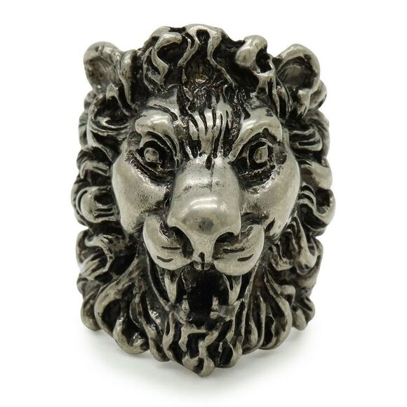 Gucci Lion Head King Ring Silver