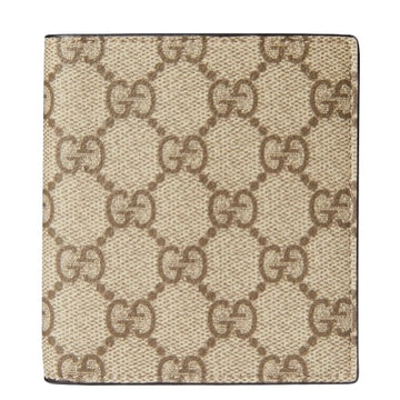 Gucci GG Emblem Bi-Fold Beige Dark Brown Wallet