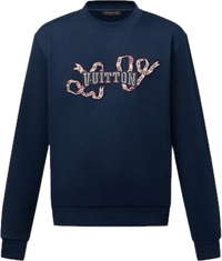 Louis Vuitton Embroidered Logo Ribon Crewneck Navy