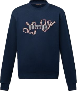 Louis Vuitton Embroidered Logo Ribon Crewneck Navy