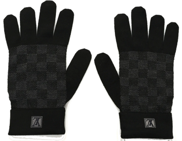Louis Vuitton Wool Petit Damier Gloves Black