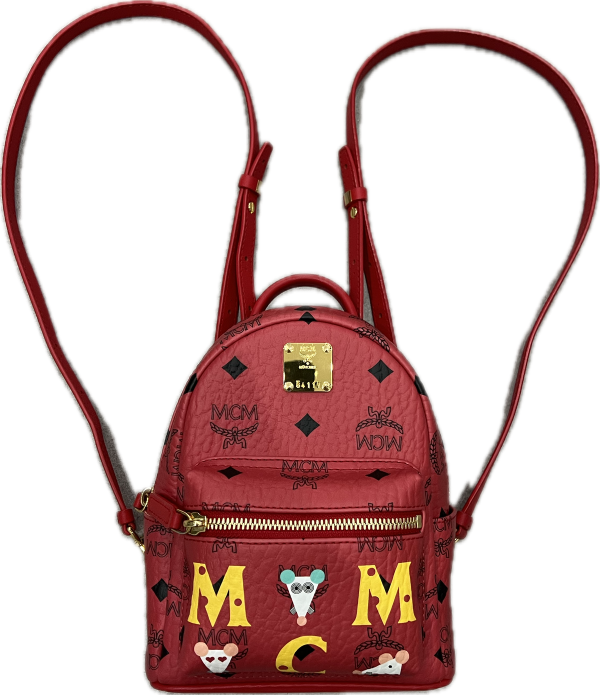 MCM Extra Small Mouse Backpack Red