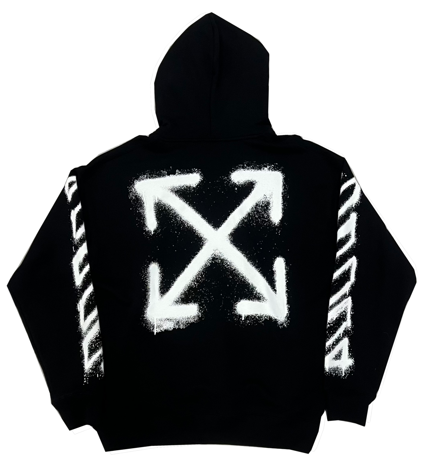 Off White Arrow Spray Hoodie Black