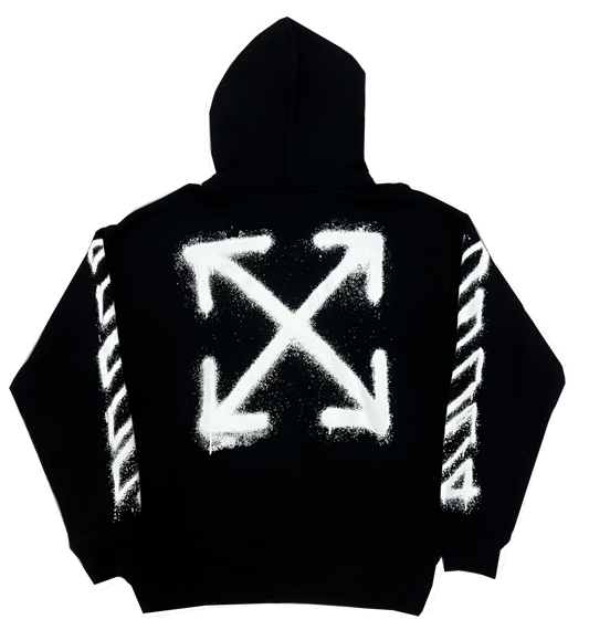 Off White Arrow Spray Hoodie Black