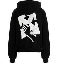 Off White Hands Arrow Hoodie Black