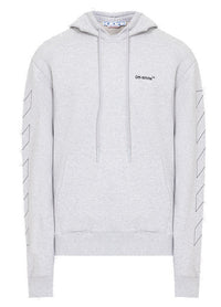 Off White Small Logo Arrow Sleeve Hoodie Grey