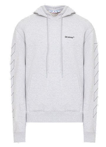 Off White Small Logo Arrow Sleeve Hoodie Grey
