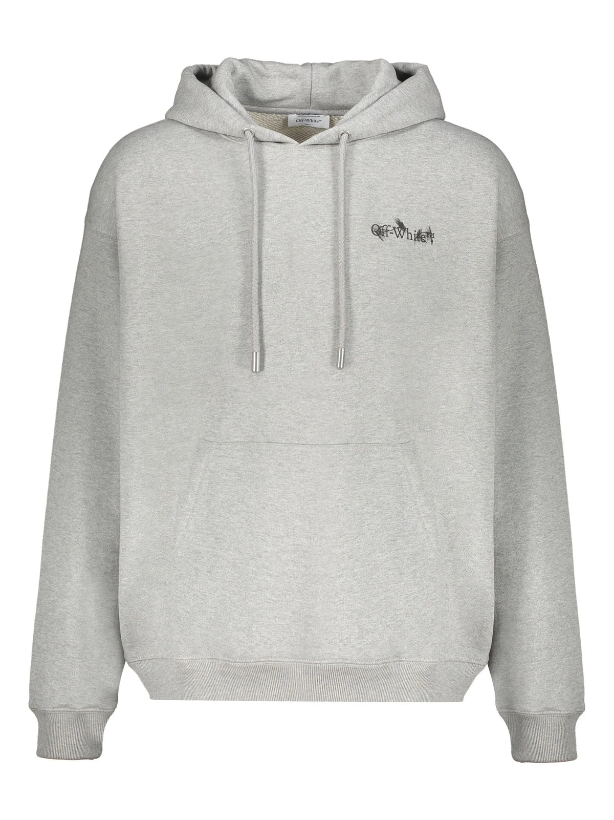 Off White Graphic Print Hoodie Grey