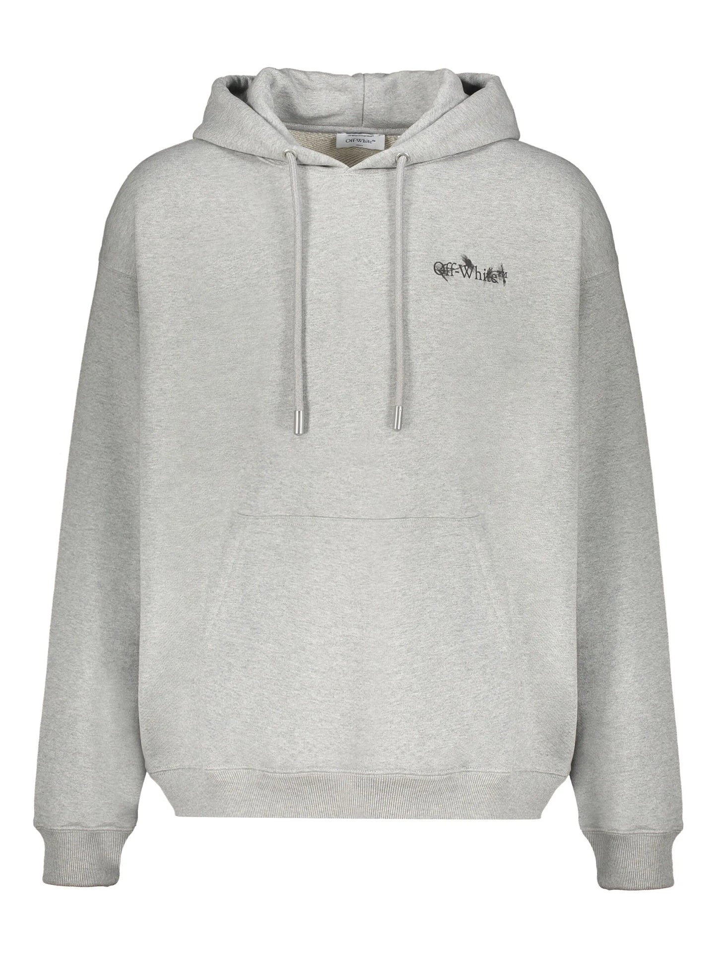 Off White Graphic Print Hoodie Grey