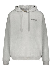 Off White Graphic Print Hoodie Grey