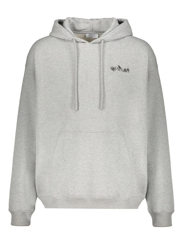 Off White Graphic Print Hoodie Grey