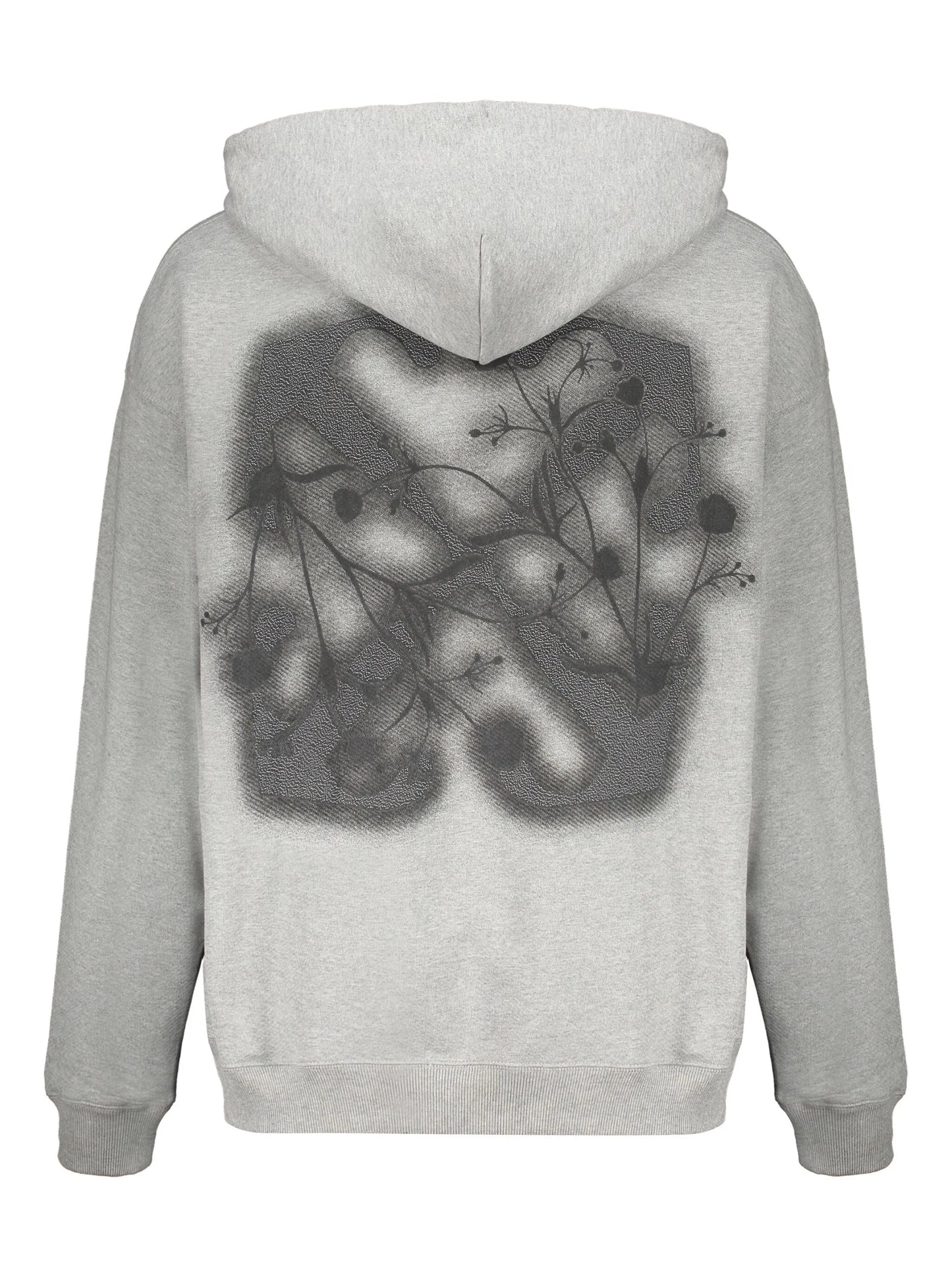 Off White Graphic Print Hoodie Grey