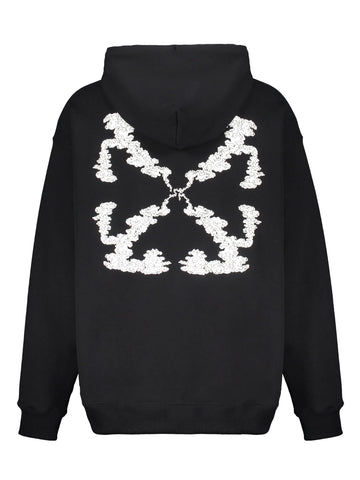 Off-White Arrow Motif Drawstring Hoodie Black