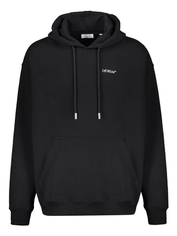 Off-White Arrow Motif Drawstring Hoodie Black