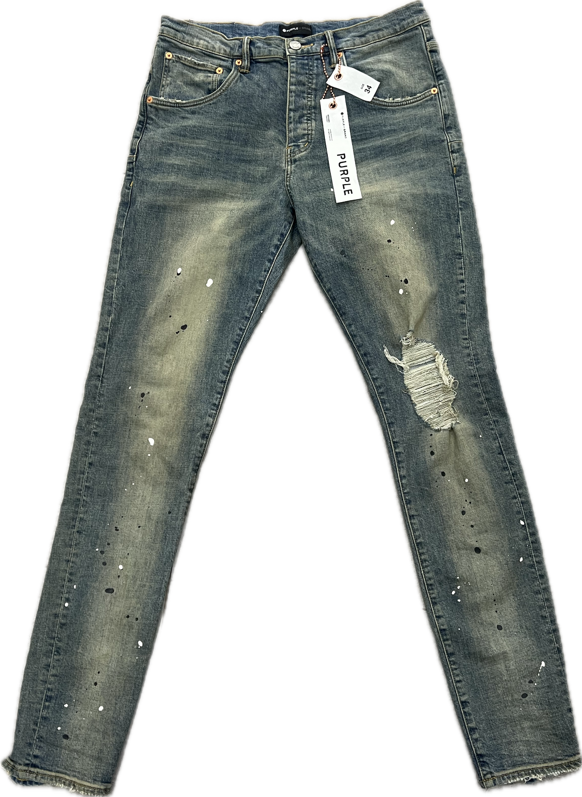 Purple Brand Slim Fit Jeans Washed Drip Denim