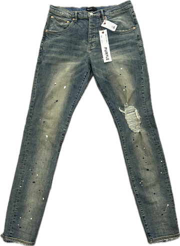 Purple Brand Slim Fit Jeans Washed Drip Denim