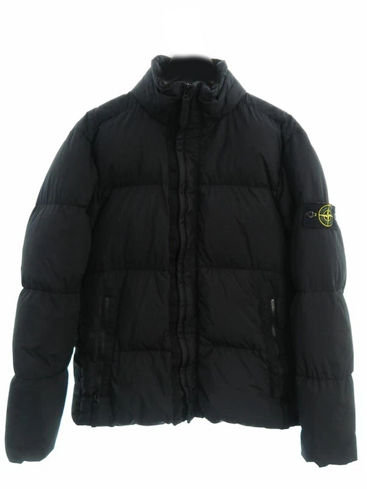 Stone Island Garment Dye Crinkle Down Puffer Jacket Black