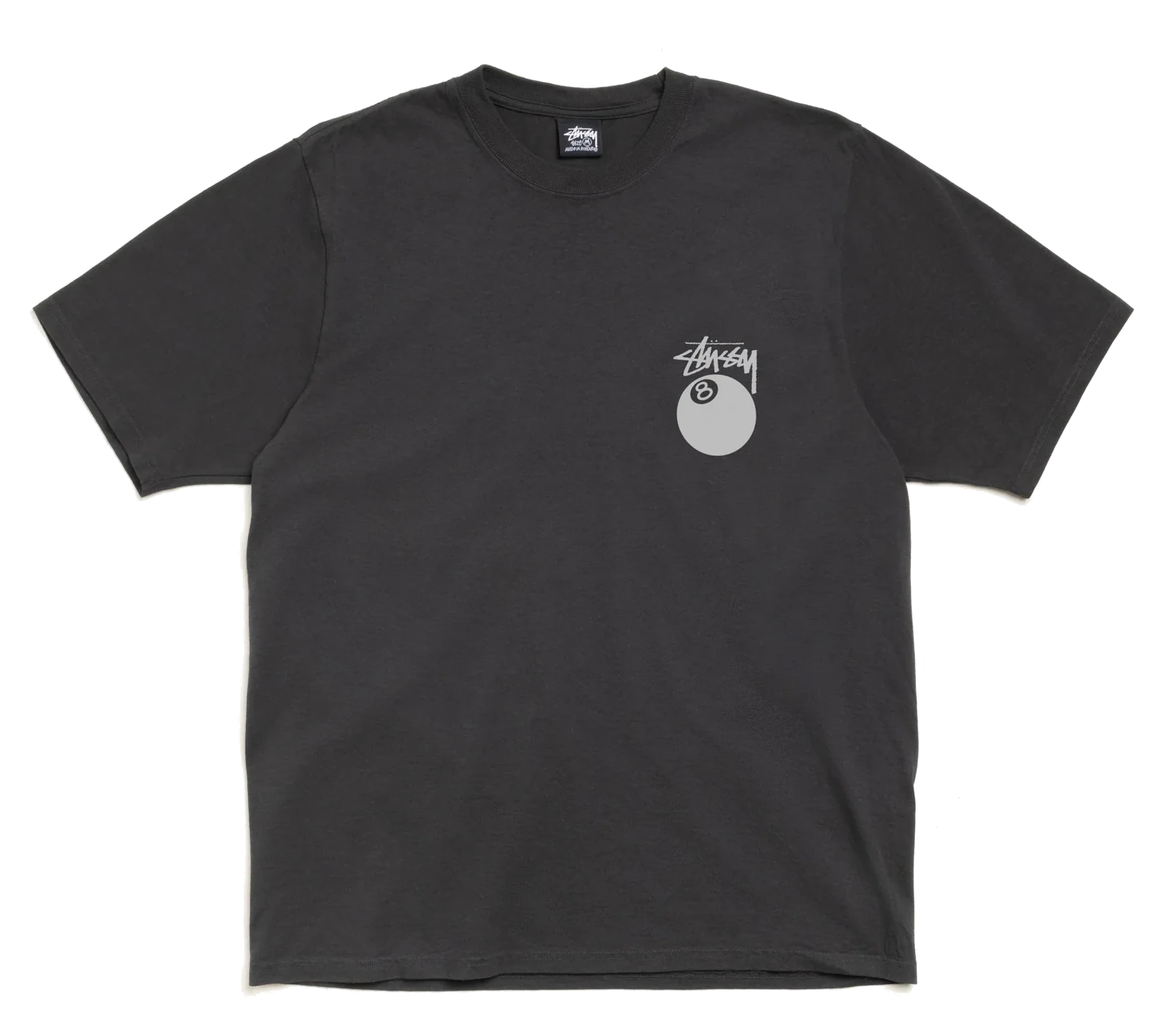 Stussy 8 Ball Tee Pigment Dyed Faded Black
