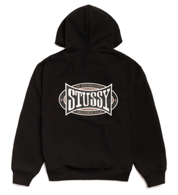 Stussy Champion Oval Zip Hoodie Black