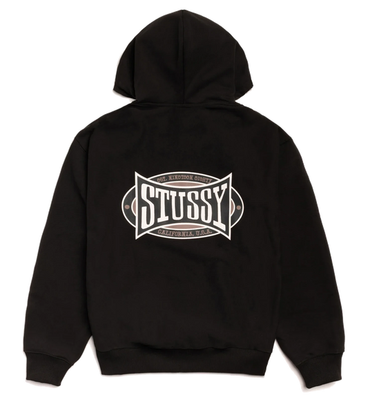 Stussy Champion Oval Zip Hoodie Black
