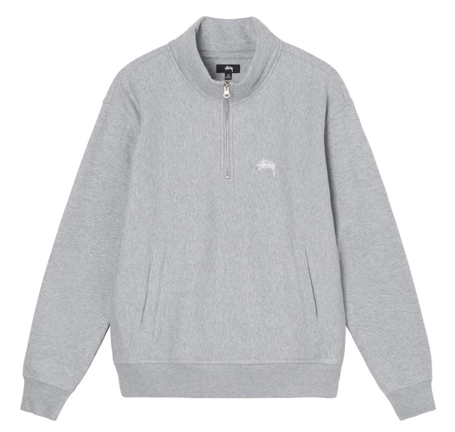 Stussy Overdyed Haft Logo Halfzip Sweatshirt Grey