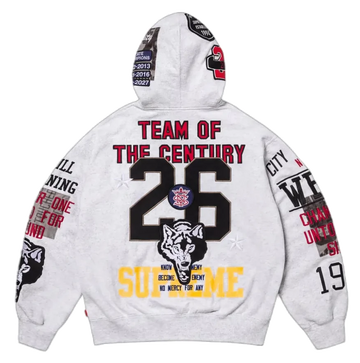 Bluza Supreme Warriors Appliqué Zip Up Hooded Sweatshirt Ash Grey