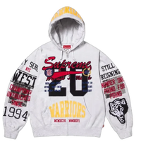 Bluza Supreme Warriors Appliqué Zip Up Hooded Sweatshirt Ash Grey