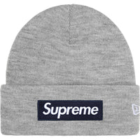 Supreme New Era Box Logo Beanie 'Heather Grey' FW25