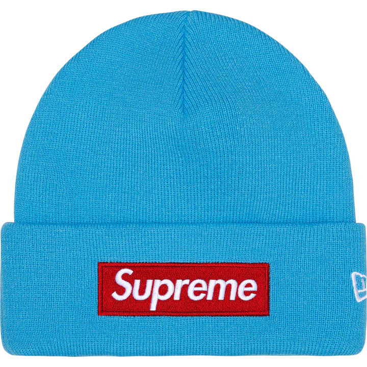 Supreme New Era Box Logo Beanie 'Cyan' FW25