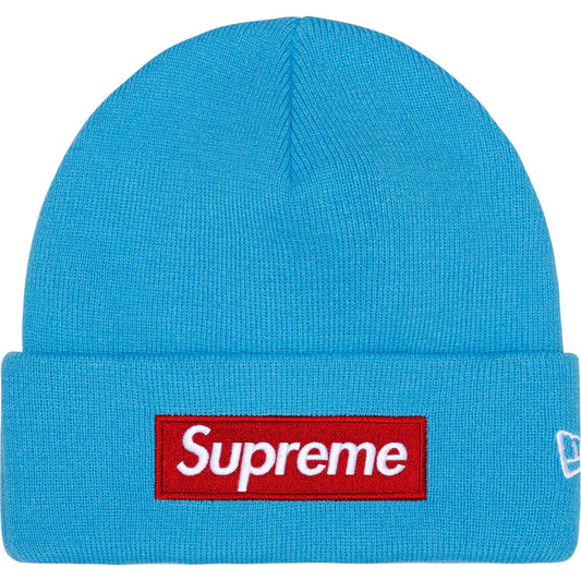 Supreme New Era Box Logo Beanie 'Cyan' FW25