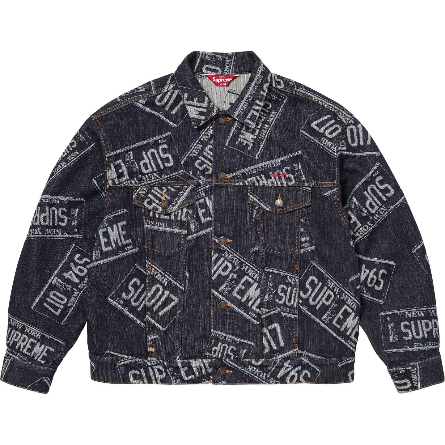ジャケット・アウター Supreme denim trucker license plate M Supreme Denim Trucker Jacket License Plate – Sneakers Depot