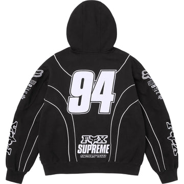 Supreme x Fox Racing Zip Up Hooded Sweatshirt Black/White