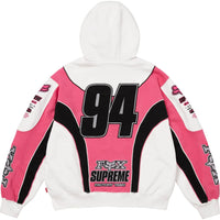 Supreme x Fox Racing Zip Up Hooded Sweatshirt White/Pink