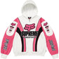 Supreme x Fox Racing Zip Up Hooded Sweatshirt White/Pink