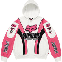 Supreme x Fox Racing Zip Up Hooded Sweatshirt White/Pink