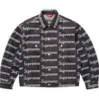 Supreme Jacquard Logos Denim Trucker Jacket Rigid Indigo