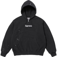 Supreme MM6 Maison Margiela Box Logo Zip Up Hooded Sweatshirt Black
