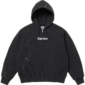 Supreme MM6 Maison Margiela Box Logo Zip Up Hooded Sweatshirt Black